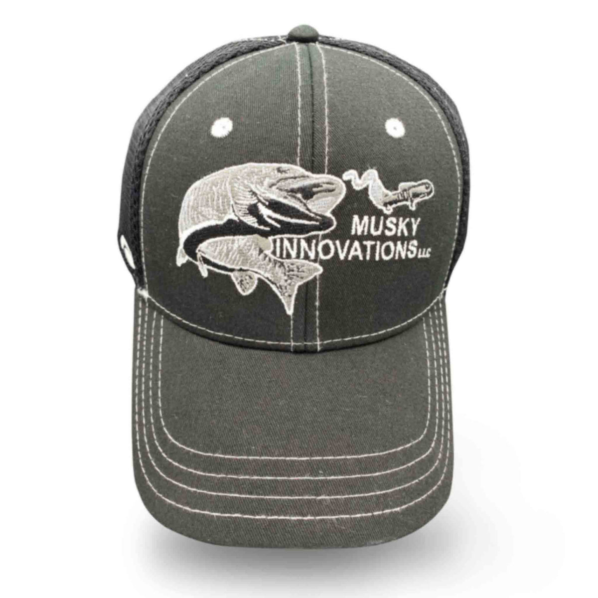 Musky Innovations Black Hat with Black/White Logo One Size Hats
