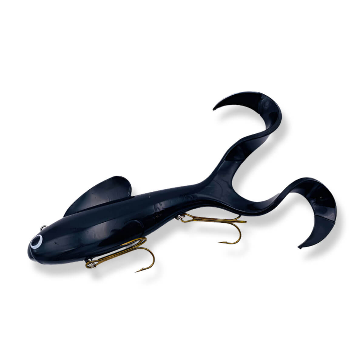 View of Rubber Musky Innovations Live Action Mo Joes Black available at EZOKO Pike and Musky Shop