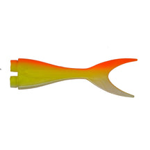 View of Replacement_Tails Musky Innovations Magnum Shallow Invader Replacement Tail UV Sunrise available at EZOKO Pike and Musky Shop