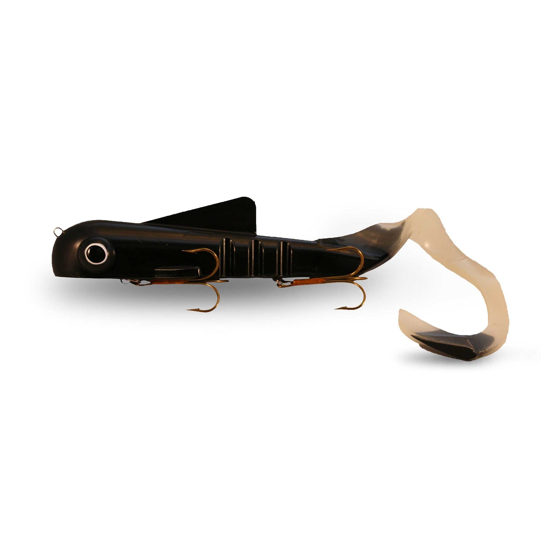 View of Rubber Musky Innovations Regular Bull Dawg Black / Glow available at EZOKO Fishing