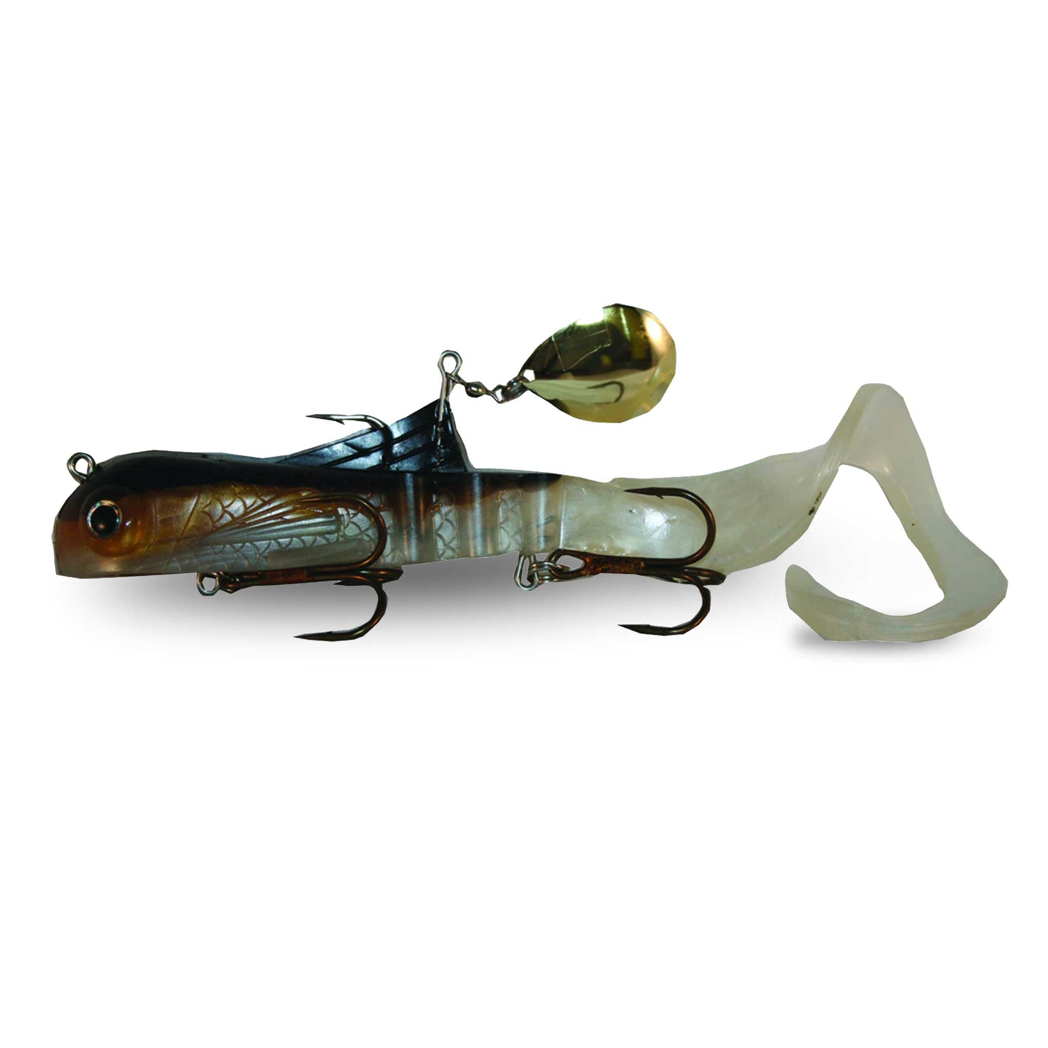 View of Rubber Musky Innovations Regular Heli Dawg Natural Sucker available at EZOKO Fishing