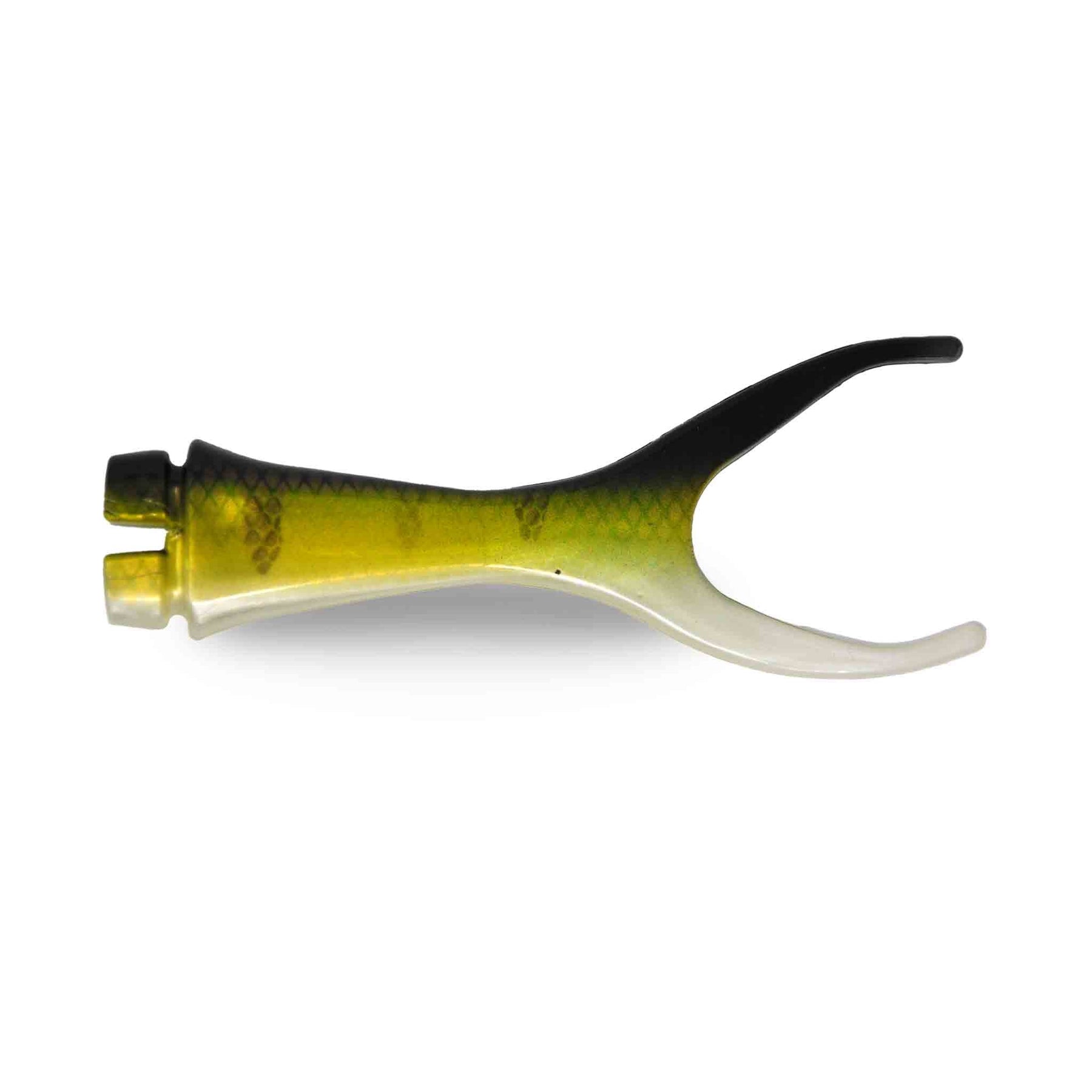 View of Replacement_Tails Musky Innovations Shallow Invader Replacement Tail Reflex Natural Perch available at EZOKO Pike and Musky Shop