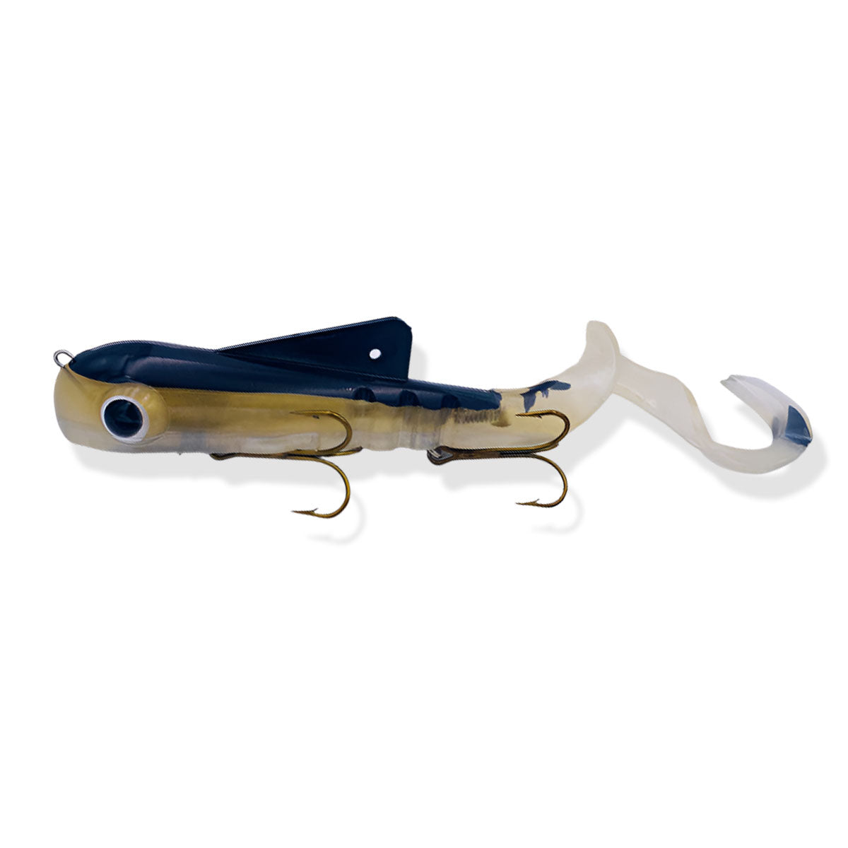 View of Rubber Musky Innovations Shallow Super Mag Dawg AKA Shallow Pounder Natural Sucker available at EZOKO Fishing