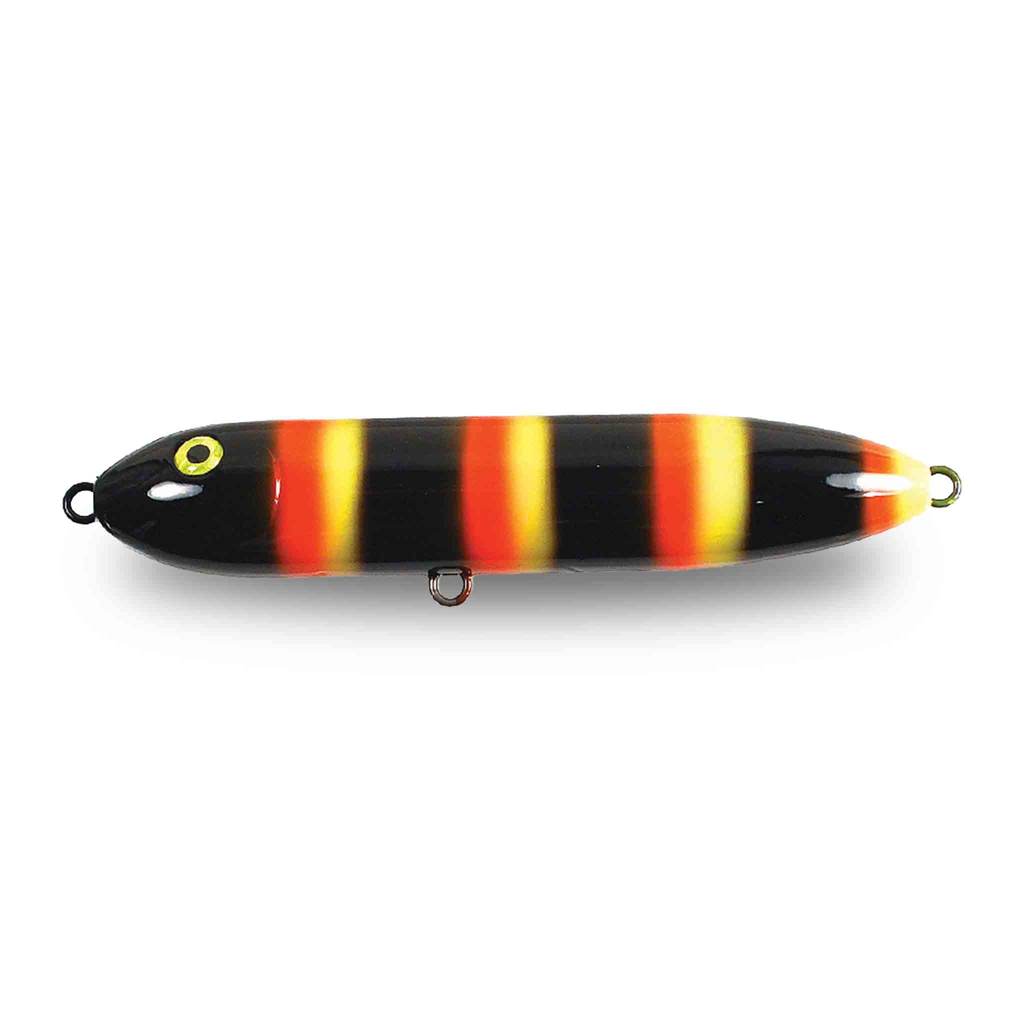 View of Topwater Musky Mania Li'l Doc Topwater Bait Black Jailbird available at EZOKO Fishing