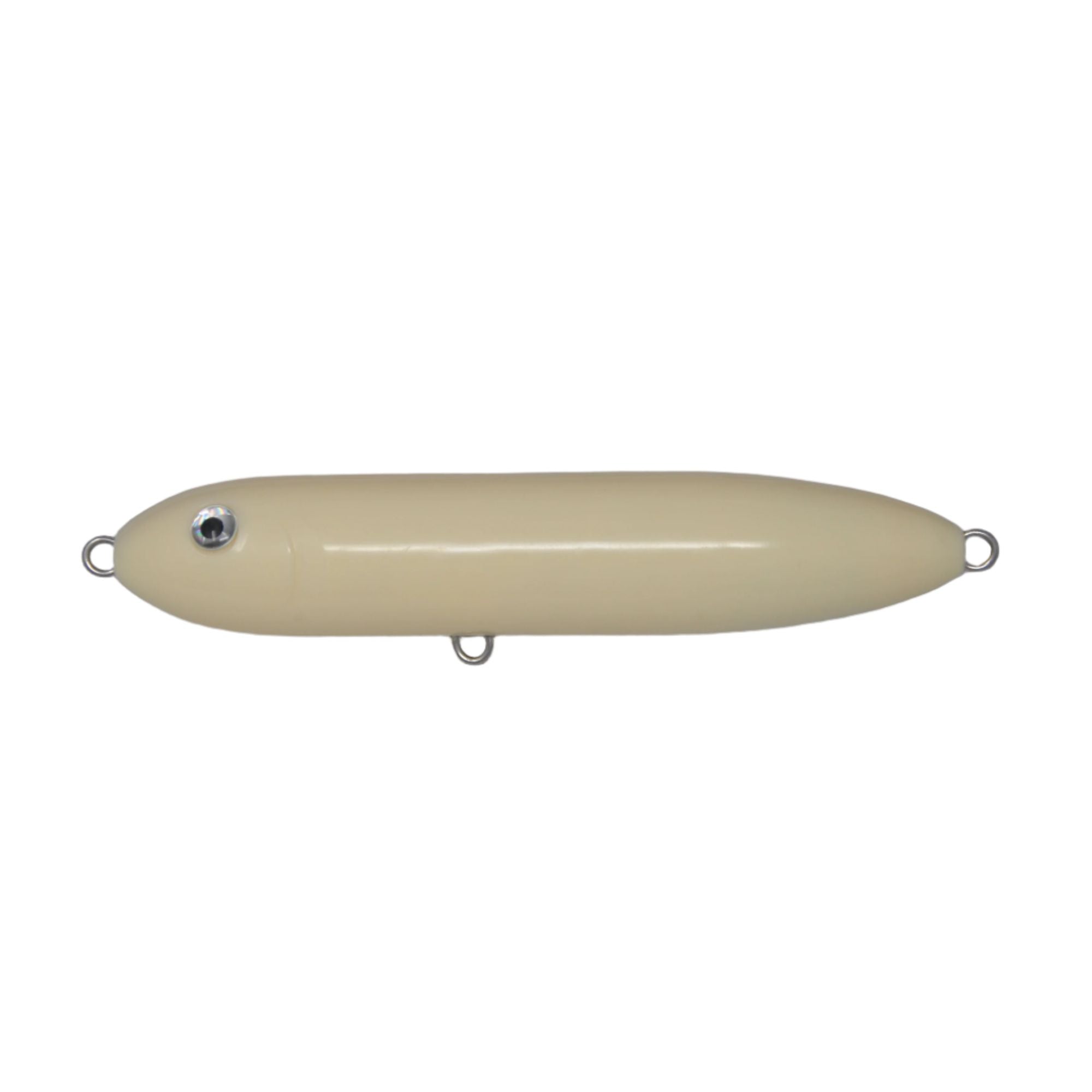 View of Topwater Musky Mania Li'l Doc Topwater Bait Bone available at EZOKO Fishing