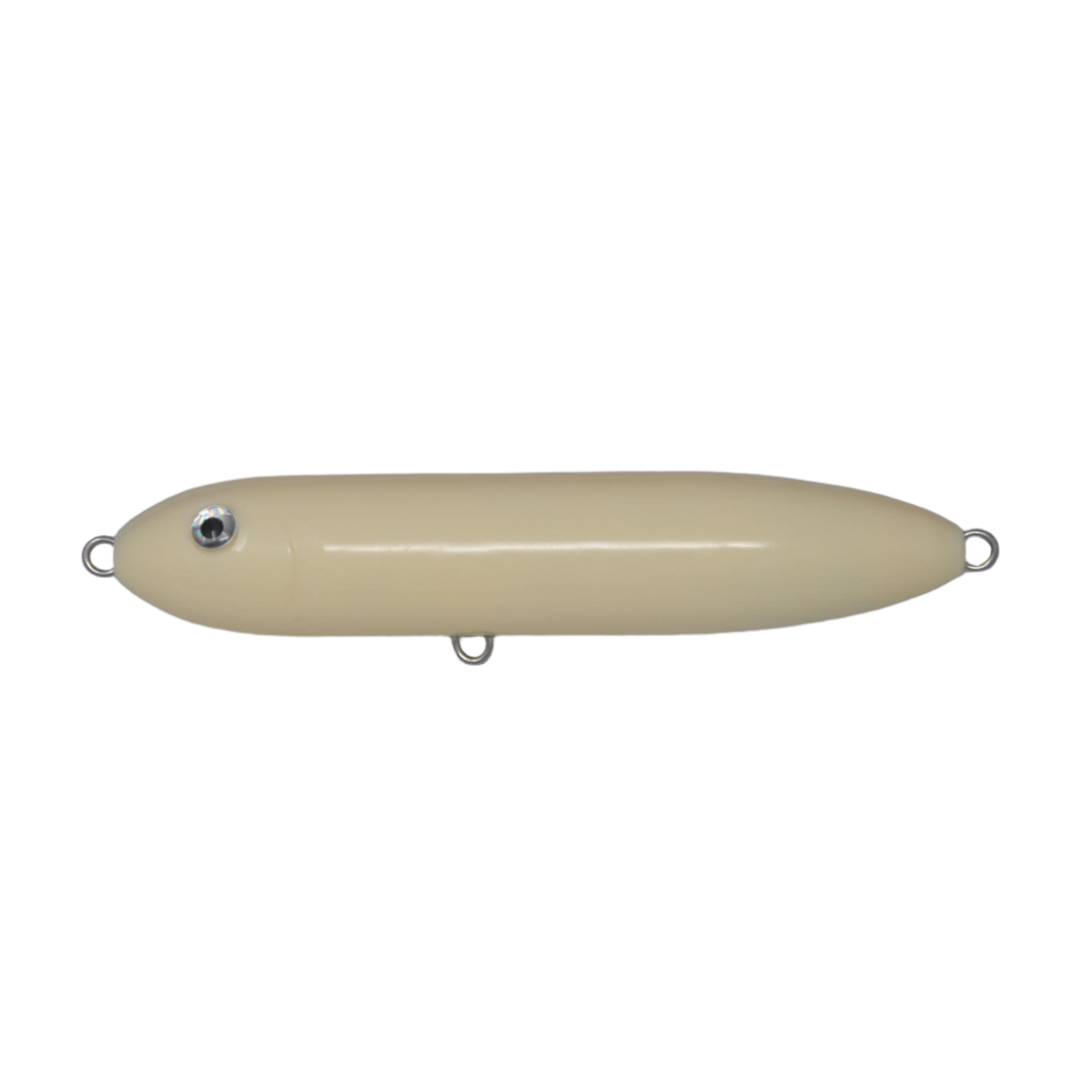 View of Topwater Musky Mania Li'l Doc Topwater Bait Bone available at EZOKO Pike and Musky Shop