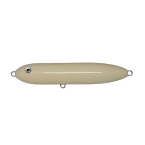 View of Topwater Musky Mania Li'l Doc Topwater Bait Bone available at EZOKO Pike and Musky Shop