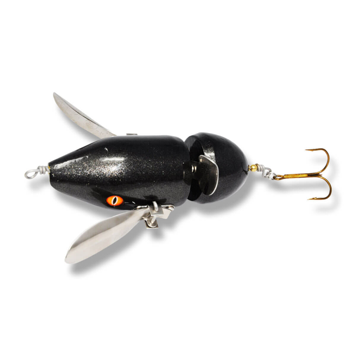 View of Musky Safari Baby Spitzer All Black available at EZOKO Fishing