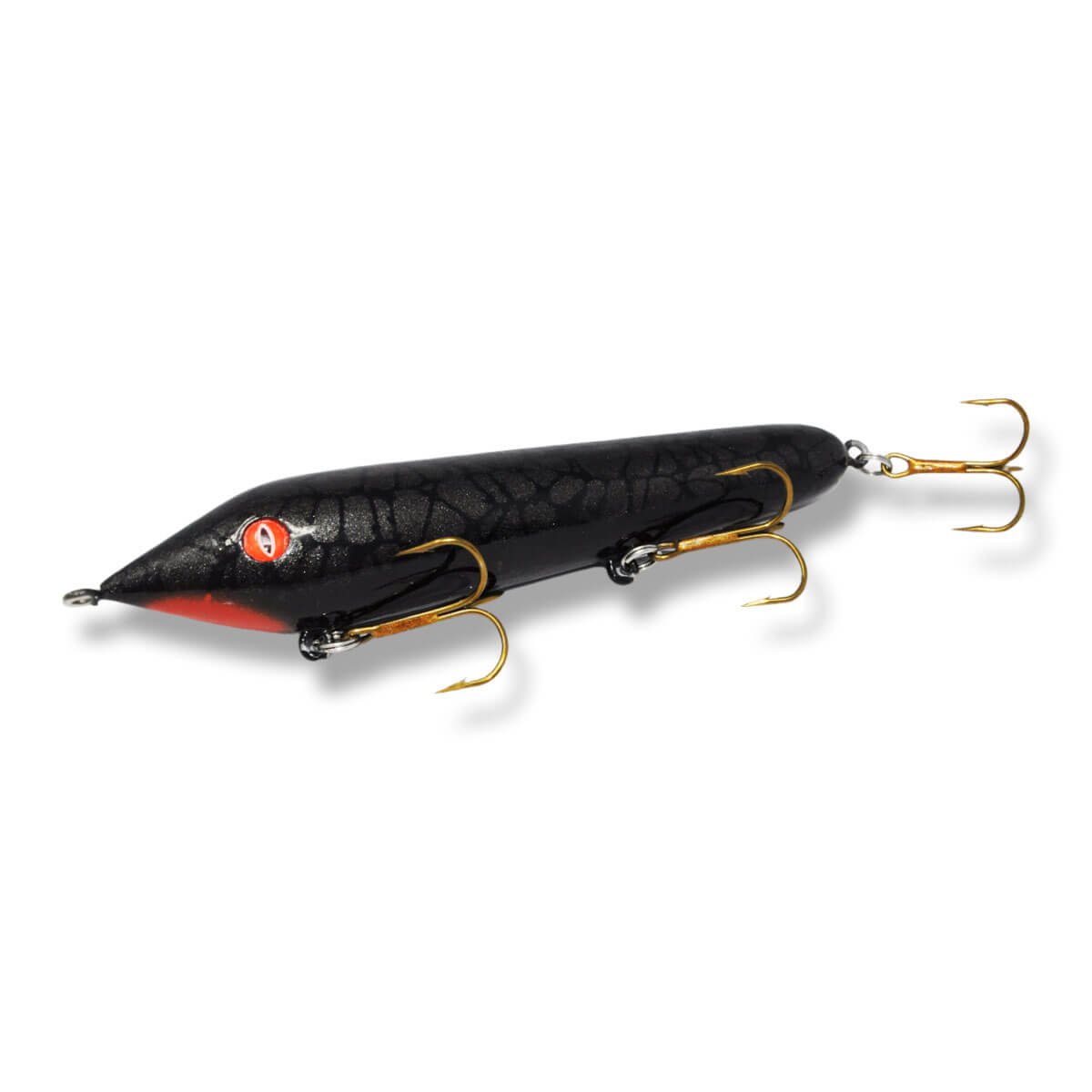 View of Musky Safari Mr. Automatic Glider Black / Red Nose available at EZOKO Pike and Musky Shop