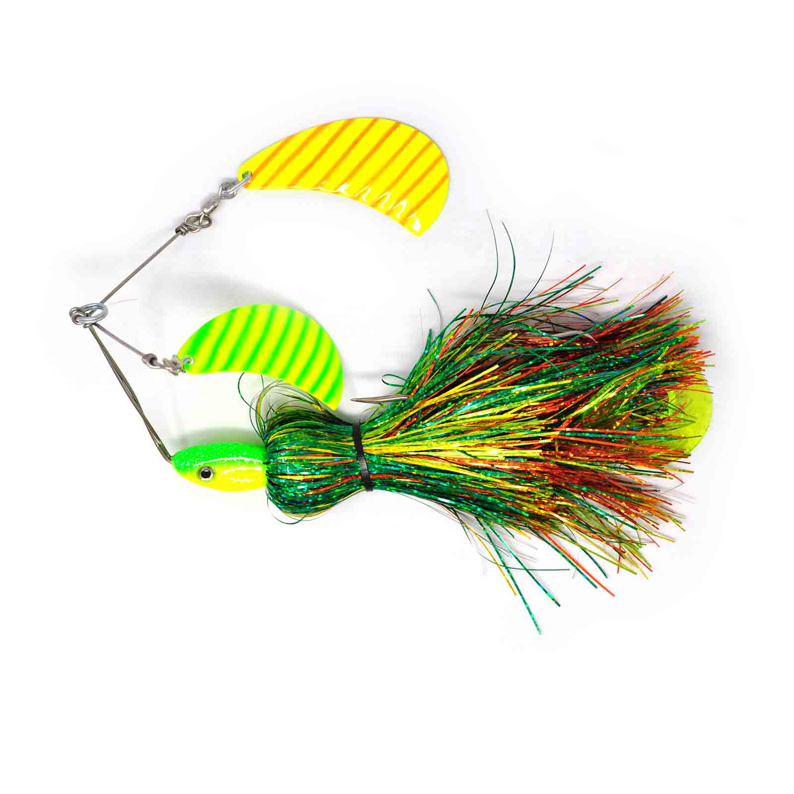 View of Spinnerbaits Musky Safari Tandem Serial Killer Spinnerbait Fire Tiger available at EZOKO Pike and Musky Shop