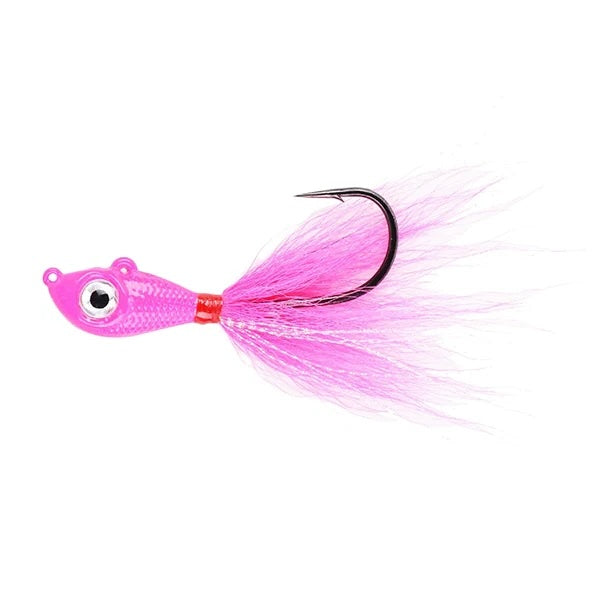 View of Jigs-Spoons Mustad Big Eye Bucktail Jig 2 oz Pink available at EZOKO Fishing