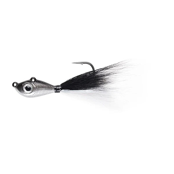 View of Jigs-Spoons Mustad Big Eye Bucktail Jig 3 oz Black/Silver available at EZOKO Fishing