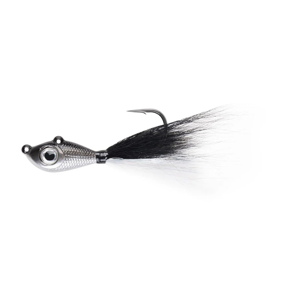 View of Jigs-Spoons Mustad Big Eye Bucktail Jig 3/4 oz Black/Silver available at EZOKO Fishing