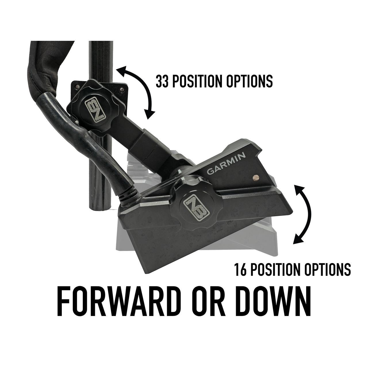 View of boating_accessories Net Buddy Dual Mount (Foward & Perspective) For Garmin Livescope LVS34 Plus available at EZOKO Fishing