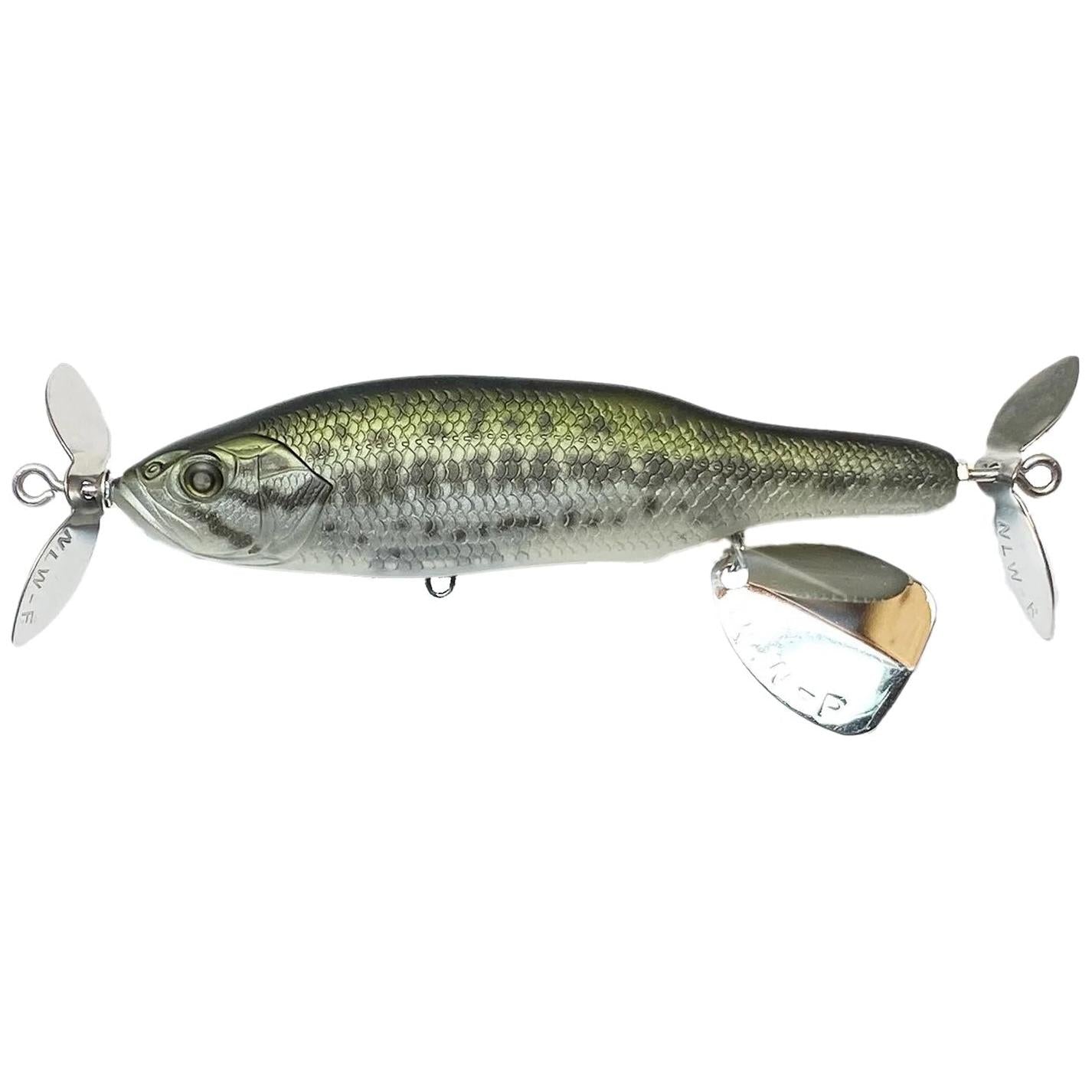 View of Topwater Nishine Lure Works ABINO 110F Propbait Juvenile Largemouth available at EZOKO Fishing