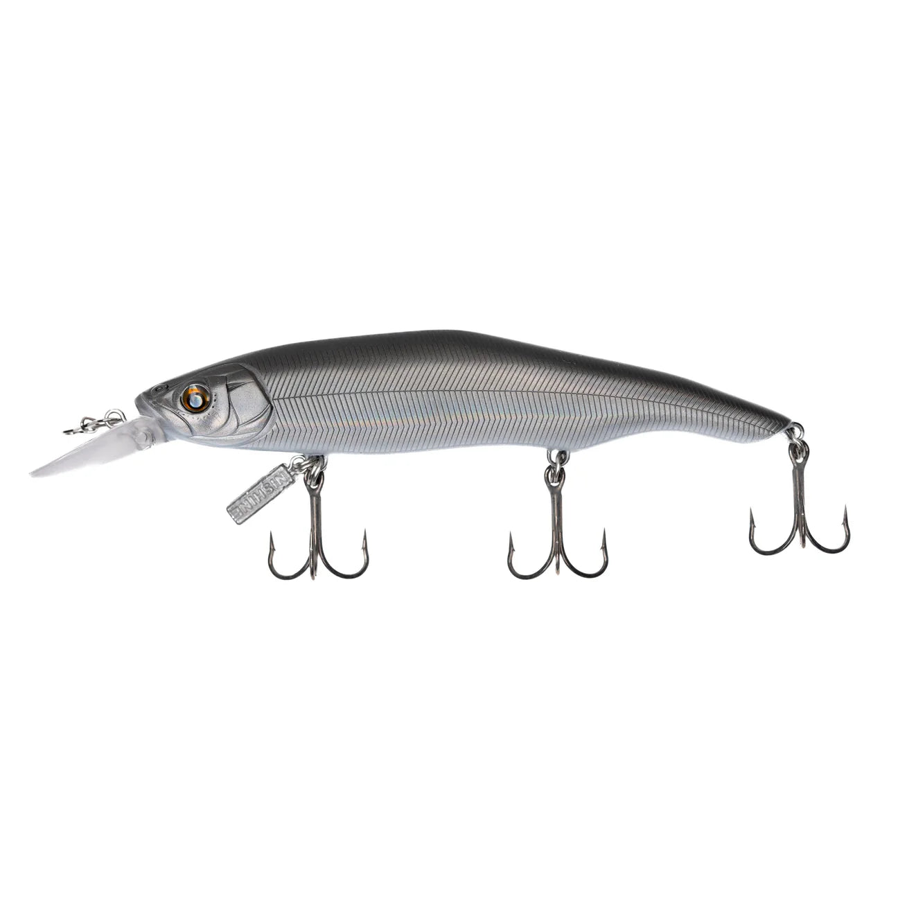 View of Jerbaits Nishine Lure Works Erie 115MD Jerkbait Gun Metal available at EZOKO Fishing