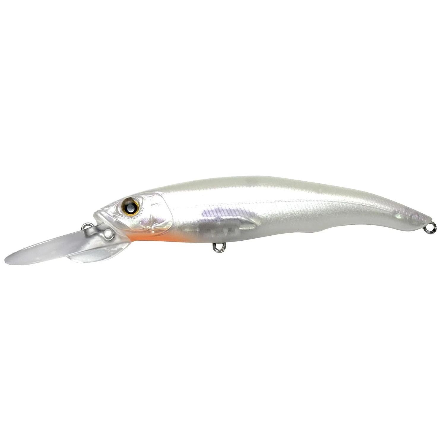 View of Jerbaits Nishine Lure Works Erie 95MD Jerkbait Pearl Flash available at EZOKO Fishing