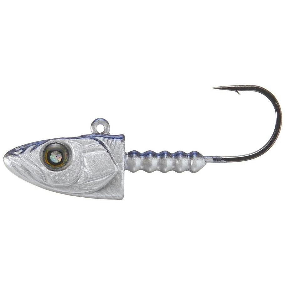 View of Jig Head Nishine Lure Works Smelthead Jig Head (2pk) Blue Back Chart Glow 5/8oz - #4/0 available at EZOKO Fishing