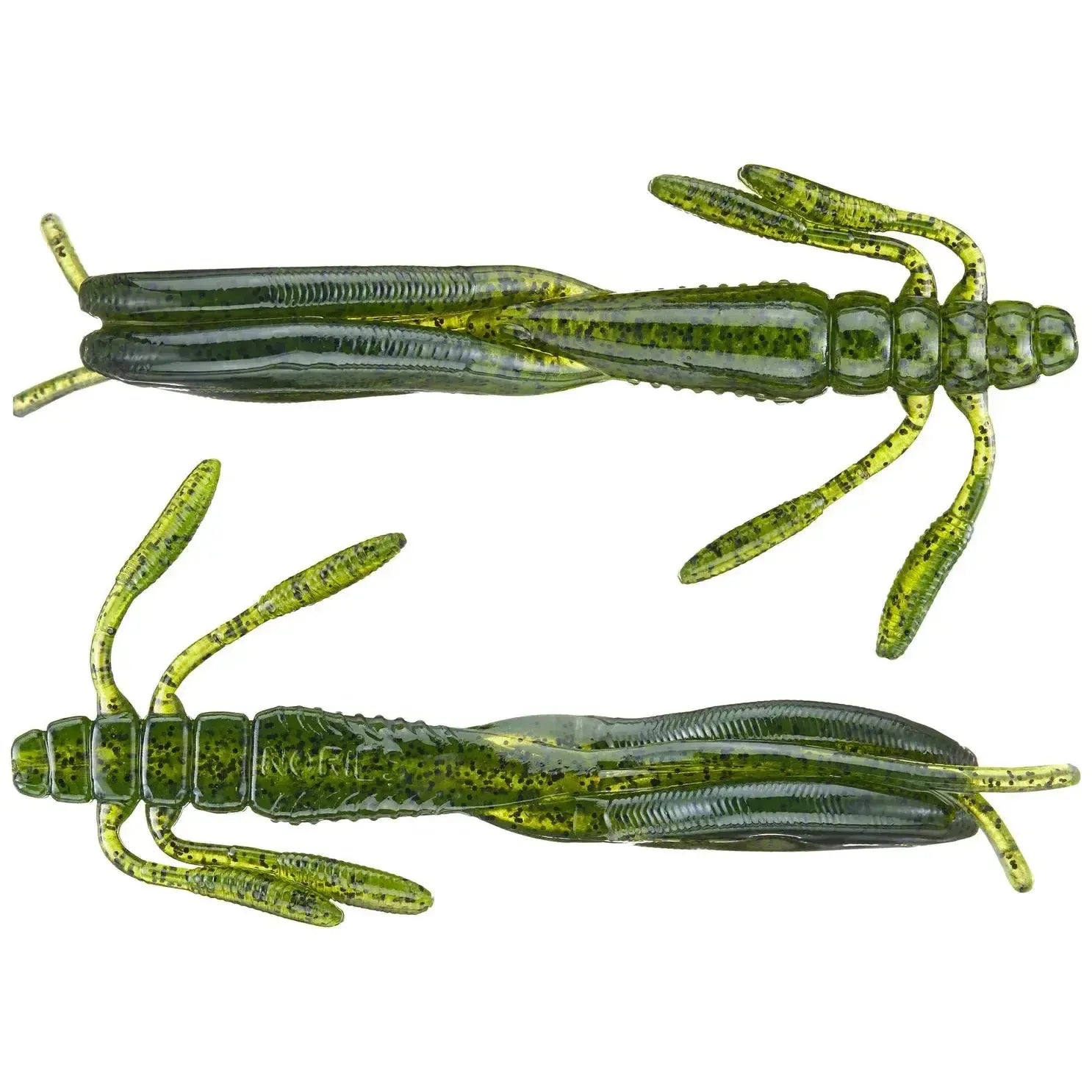 View of Nories 4" Escape Little Twin Creature Bait Watermelon Black Flake available at EZOKO Fishing