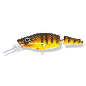 View of Crankbaits One Shot Tackle Jointed Perch 8" Crankbait Brown Perch / White Belly available at EZOKO Pike and Musky Shop