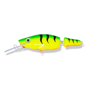 View of Crankbaits One Shot Tackle Jointed Perch 8" Crankbait Fire Tiger available at EZOKO Pike and Musky Shop