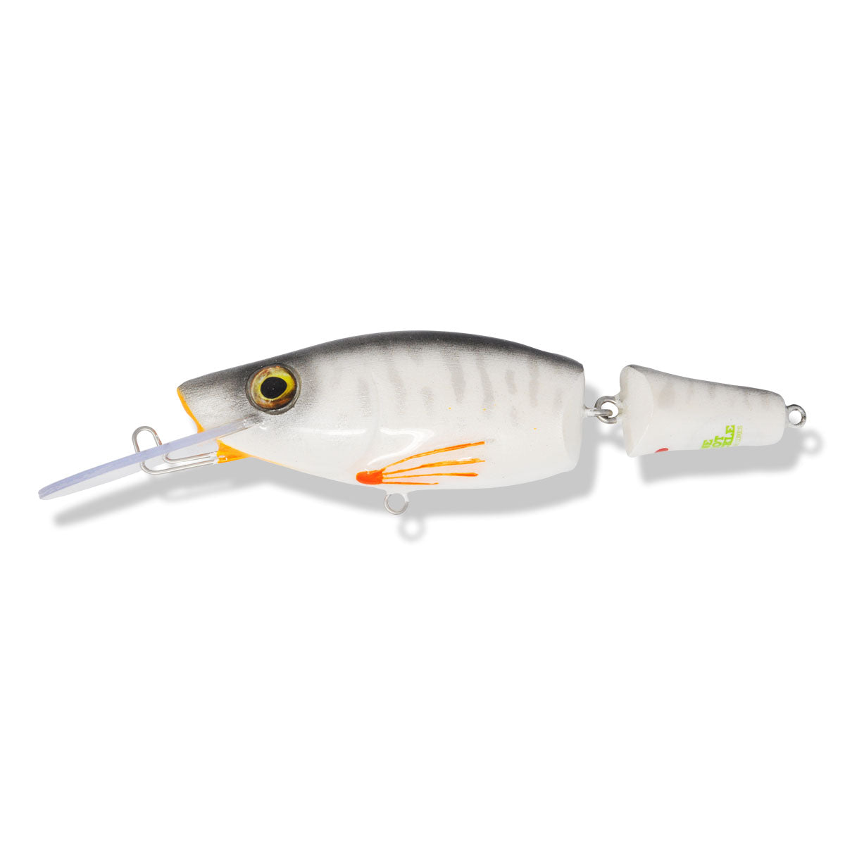 View of Crankbaits One Shot Tackle Jointed Perch 8" Crankbait Ghost Tiger available at EZOKO Pike and Musky Shop