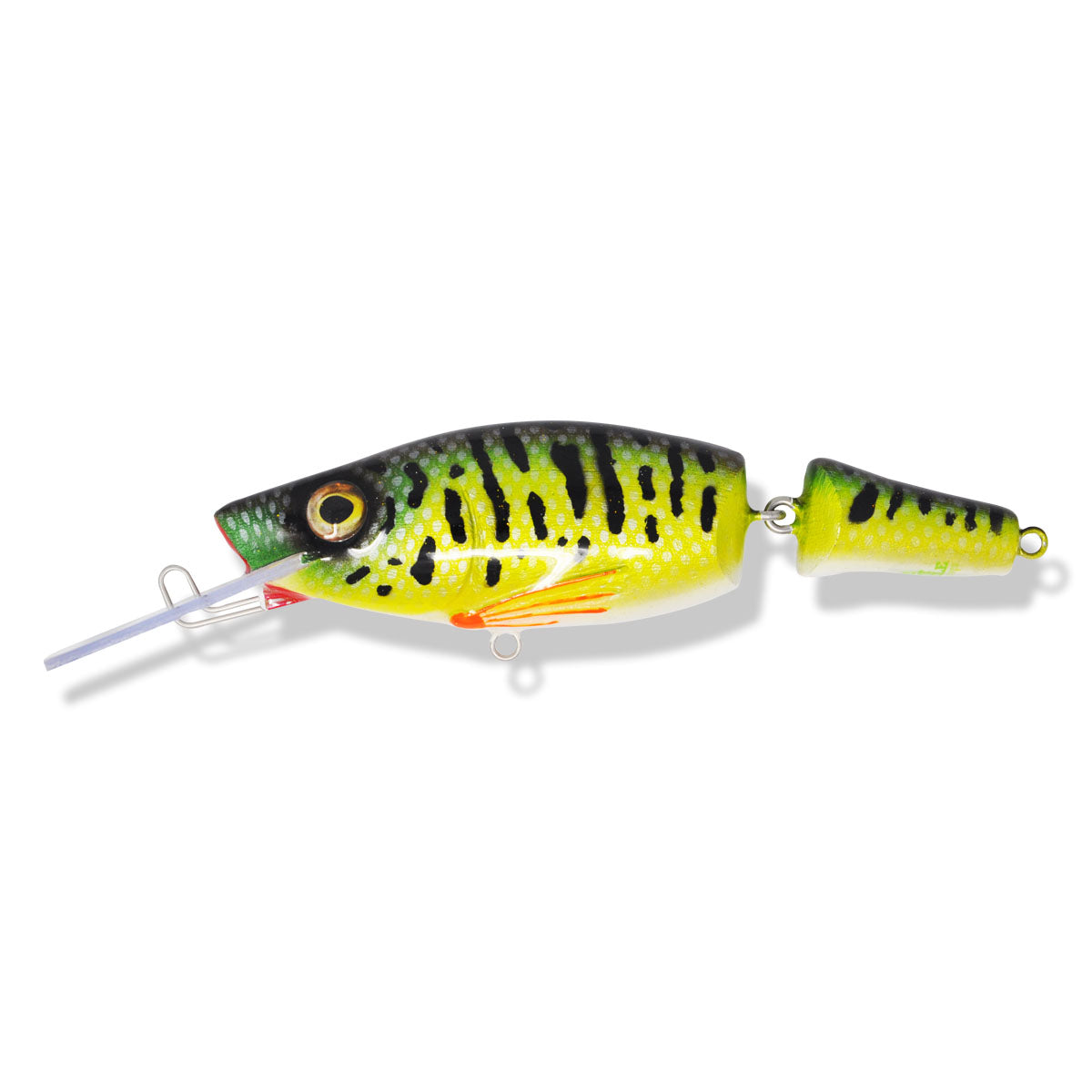 View of Crankbaits One Shot Tackle Jointed Perch 8" Crankbait Tiger Pike available at EZOKO Pike and Musky Shop