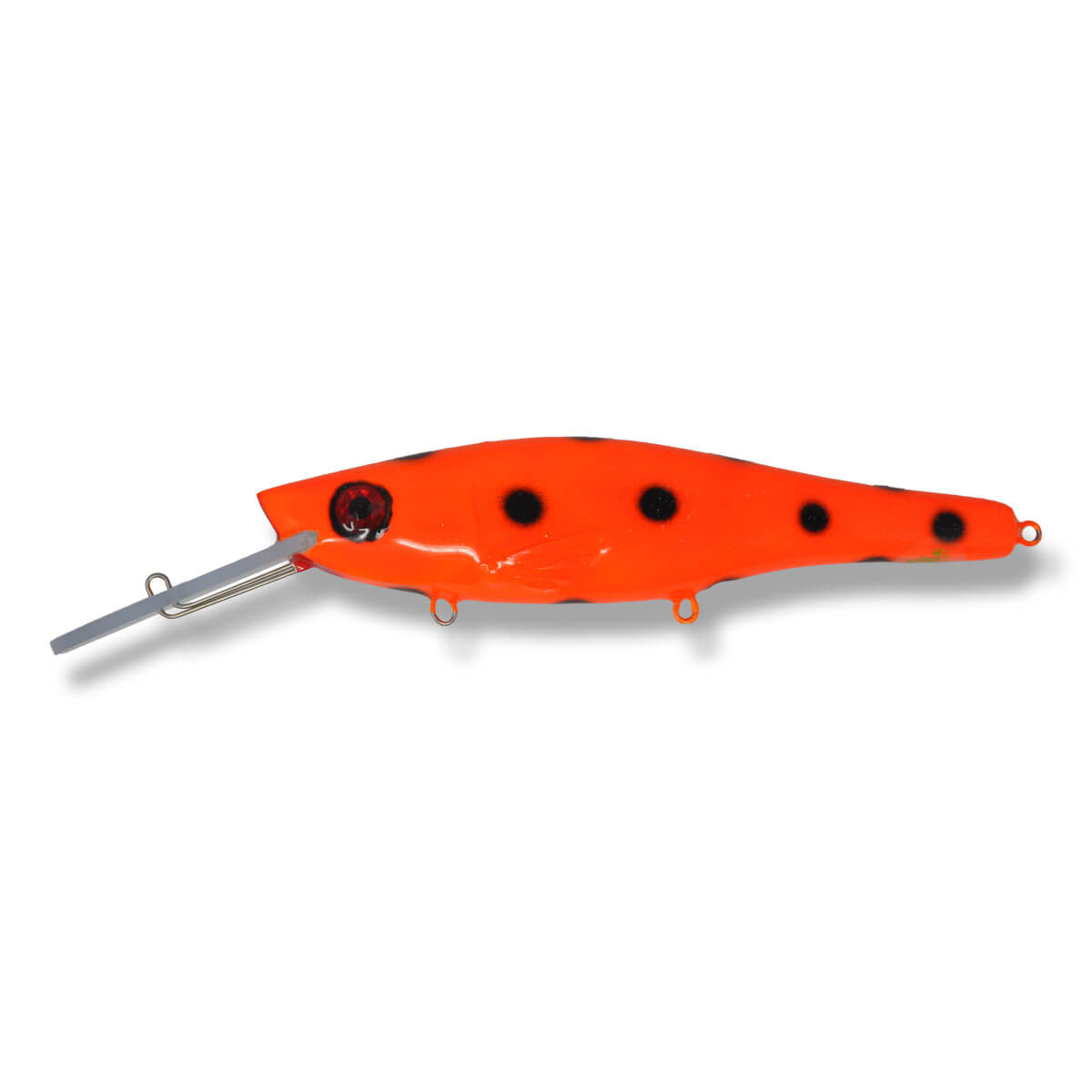 View of Crankbaits One Shot Tackle Straight Perch 10" Crankbait Orange Black Dot available at EZOKO Fishing