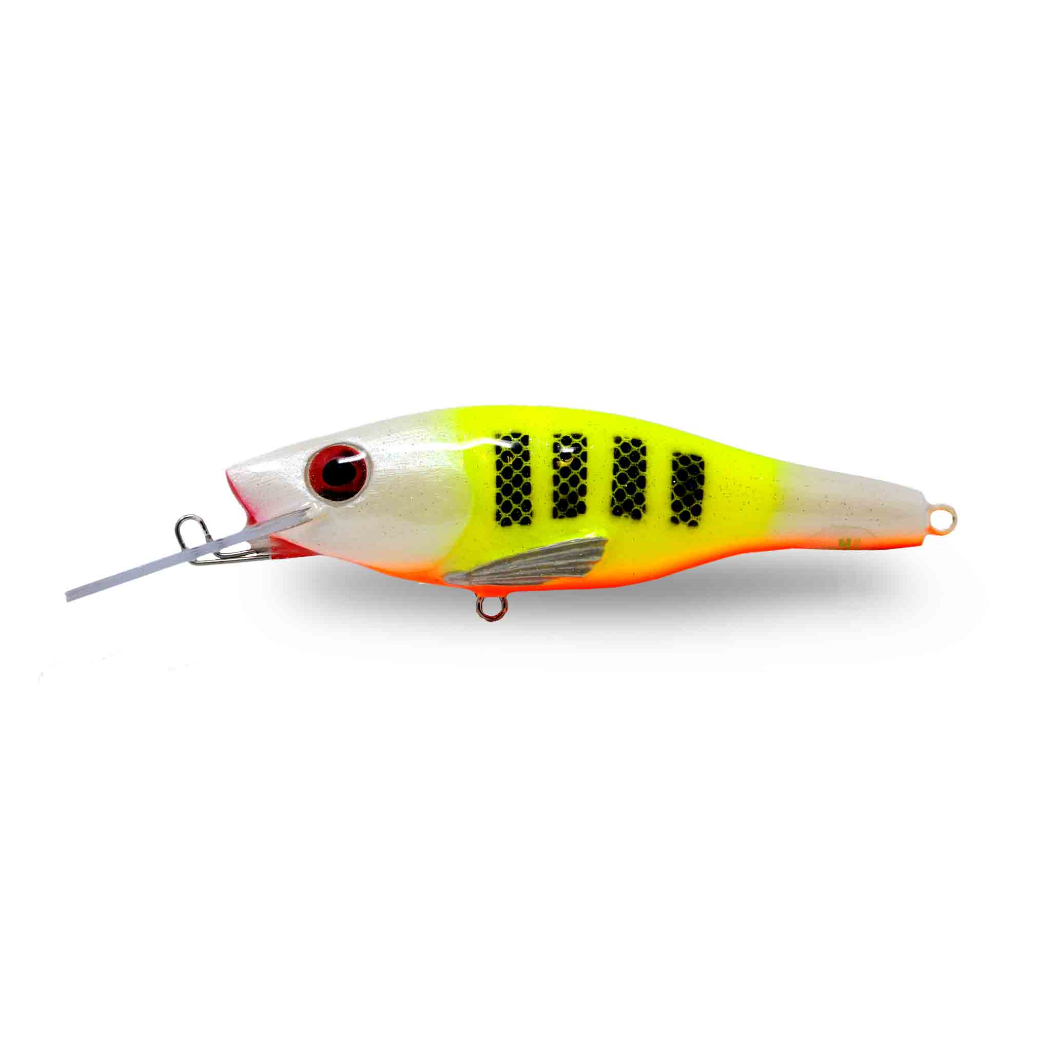 View of Crankbaits One Shot Tackle Straight Perch 7" Crankbait Lemon Back / Orange Belly available at EZOKO Fishing