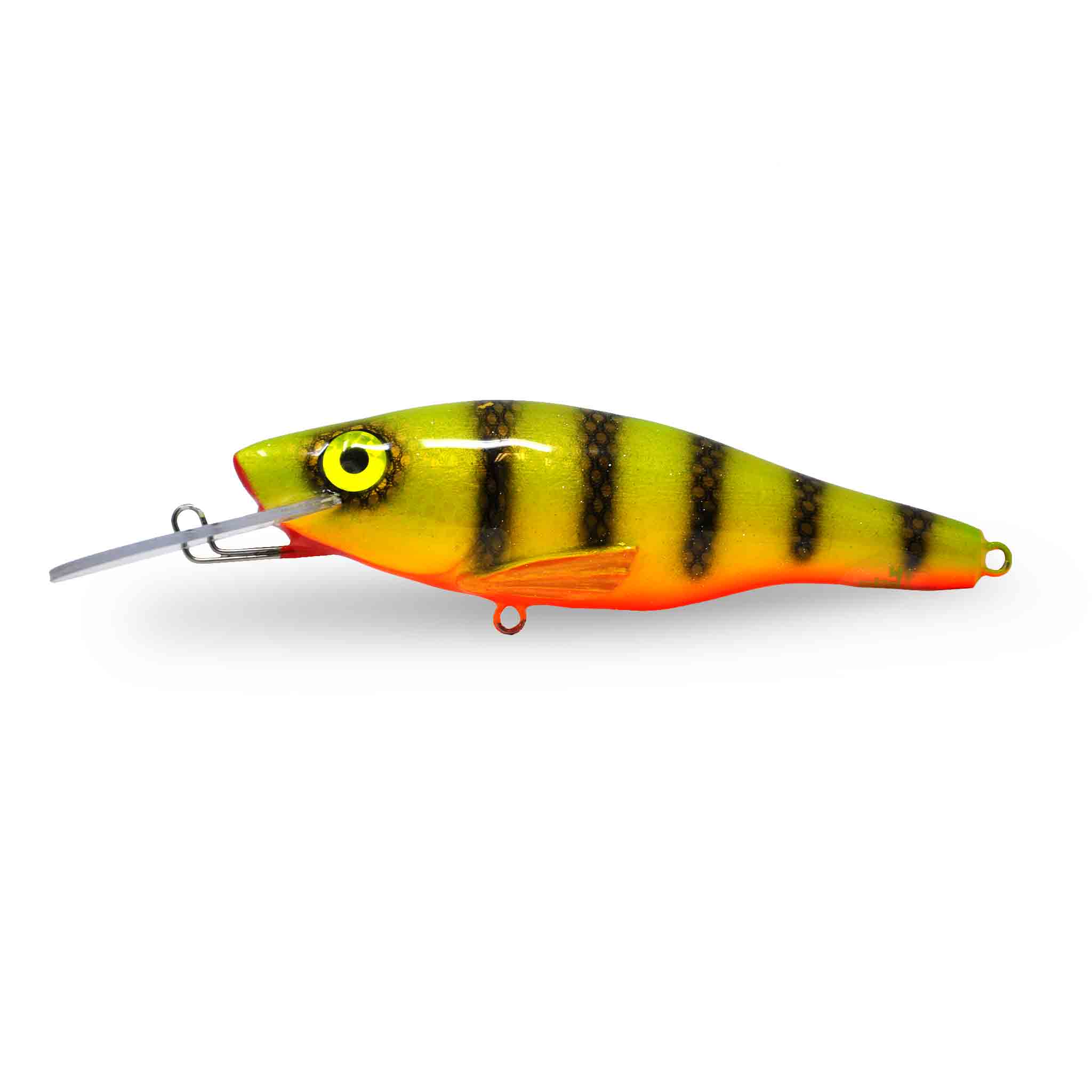 View of Crankbaits One Shot Tackle Straight Perch 7" Crankbait Perch / Orange Belly available at EZOKO Fishing