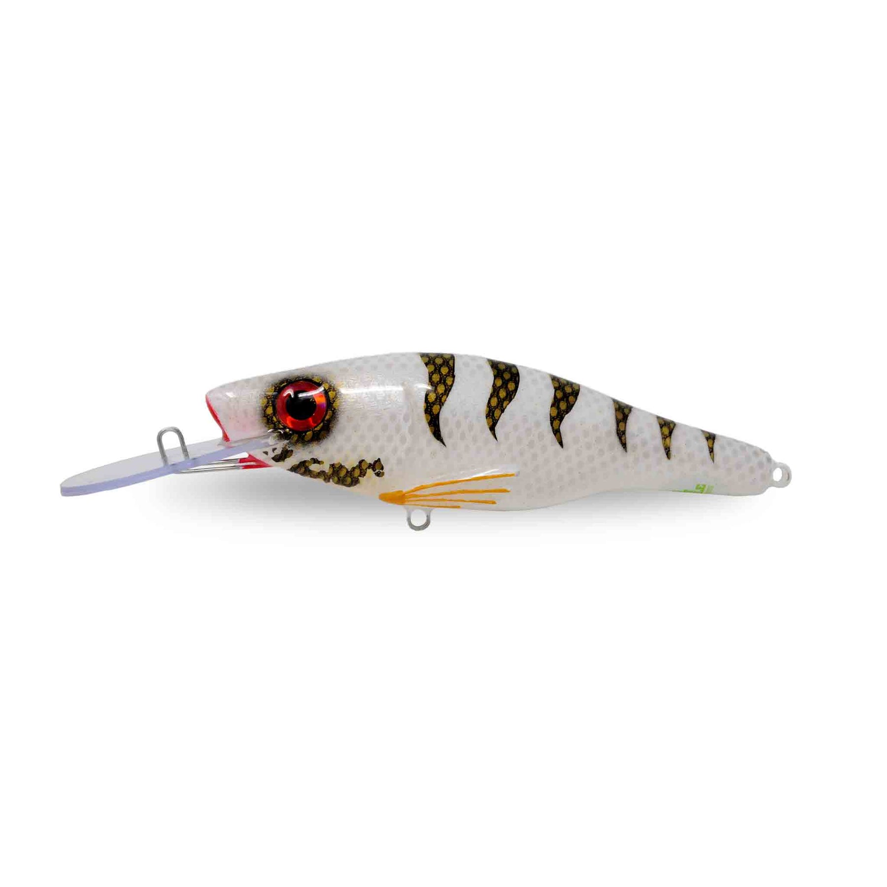 Side view of one shot tackle straight perch 7 crankbait color vampire