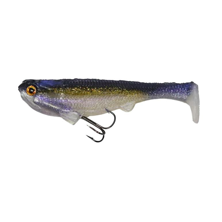 View of Softbaits Optimum Boom Boom Line Thru Swimbait 5" PB Shad available at EZOKO Fishing