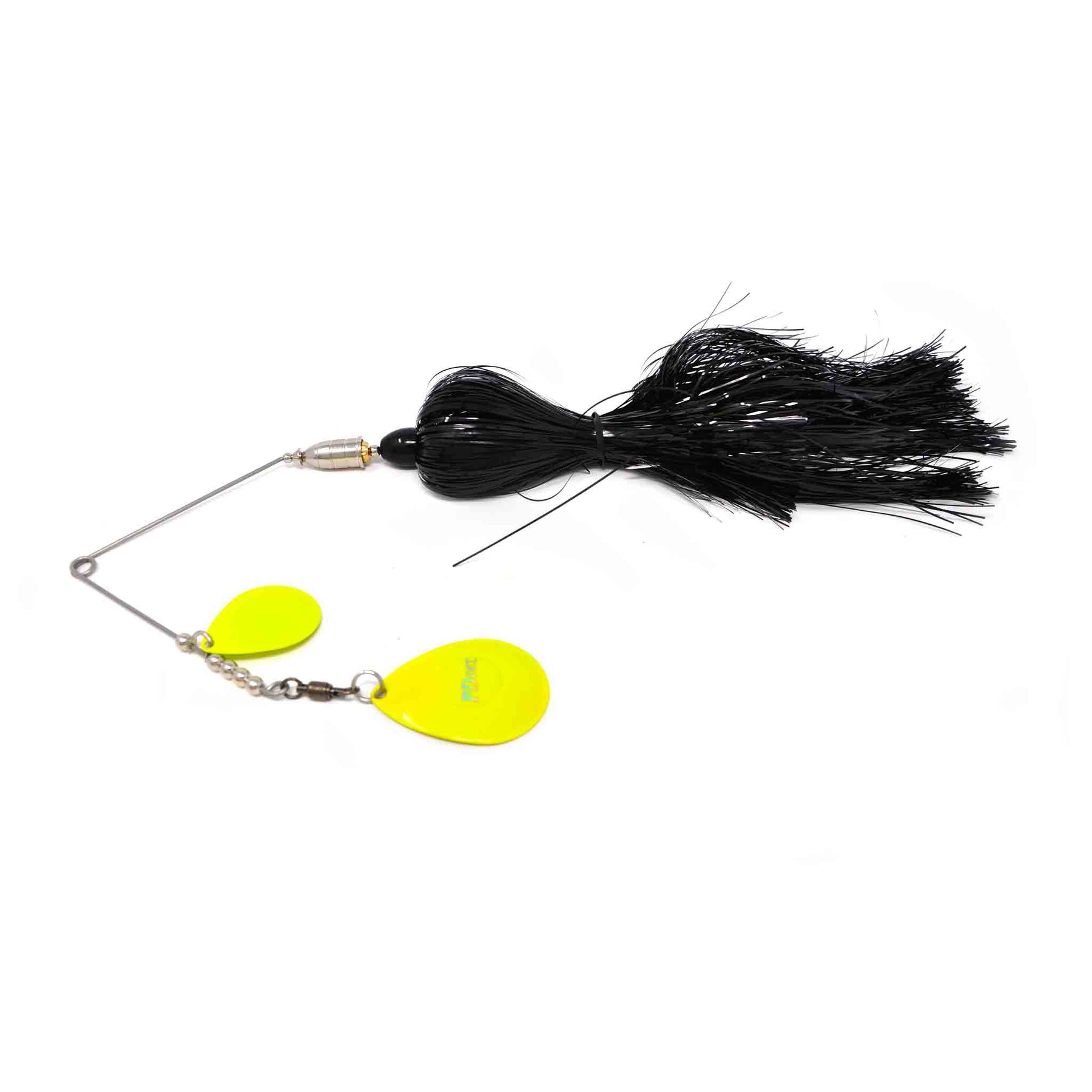 View of Spinnerbaits PDeez Bell Casting Spinnerbait Black / Chartreuse available at EZOKO Pike and Musky Shop