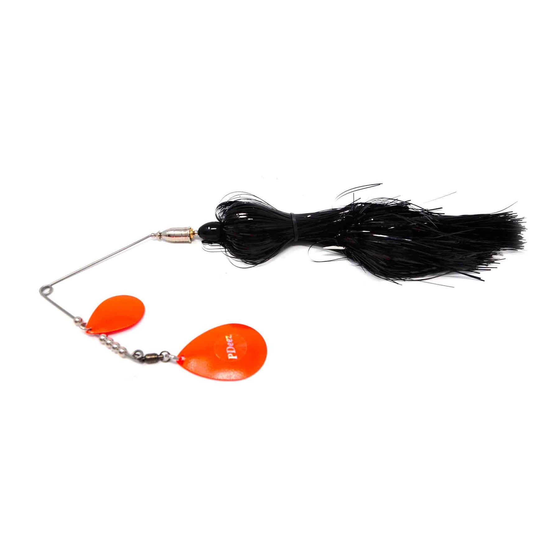 View of Spinnerbaits PDeez Bell Casting Spinnerbait Black / Orange available at EZOKO Pike and Musky Shop