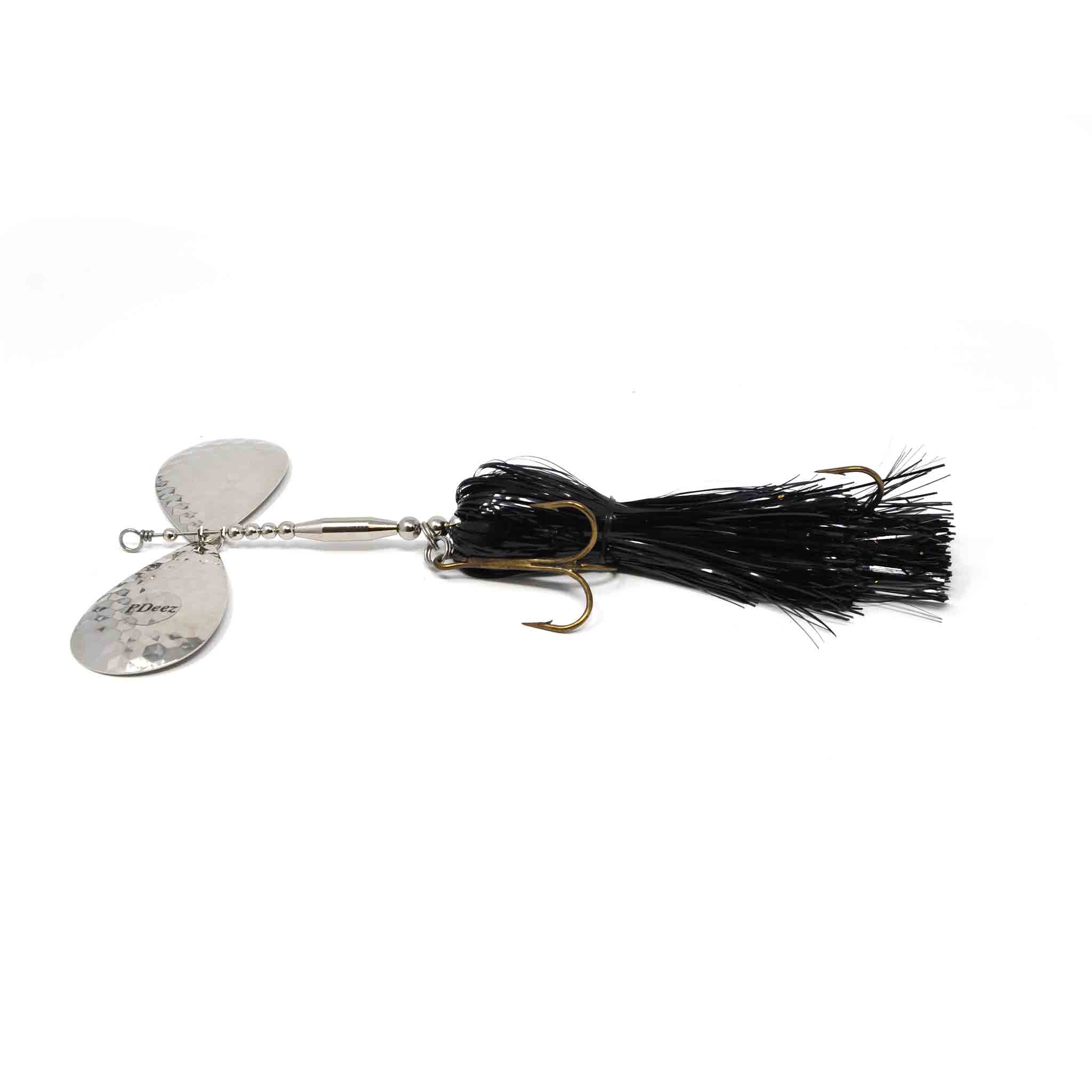 View of Bucktails PDeez Big Tens (10/10) Bucktail Black / Silver Hex available at EZOKO Fishing