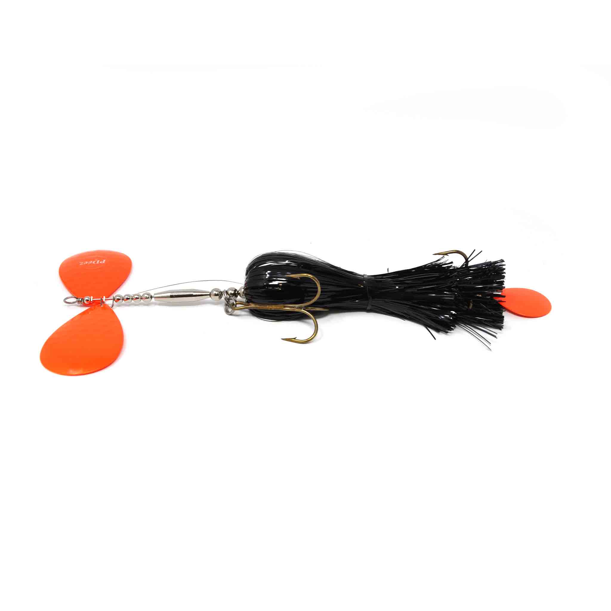 View of Bucktails PDeez Big Tens tail Spin (10/10) Bucktail Black / Orange available at EZOKO Fishing