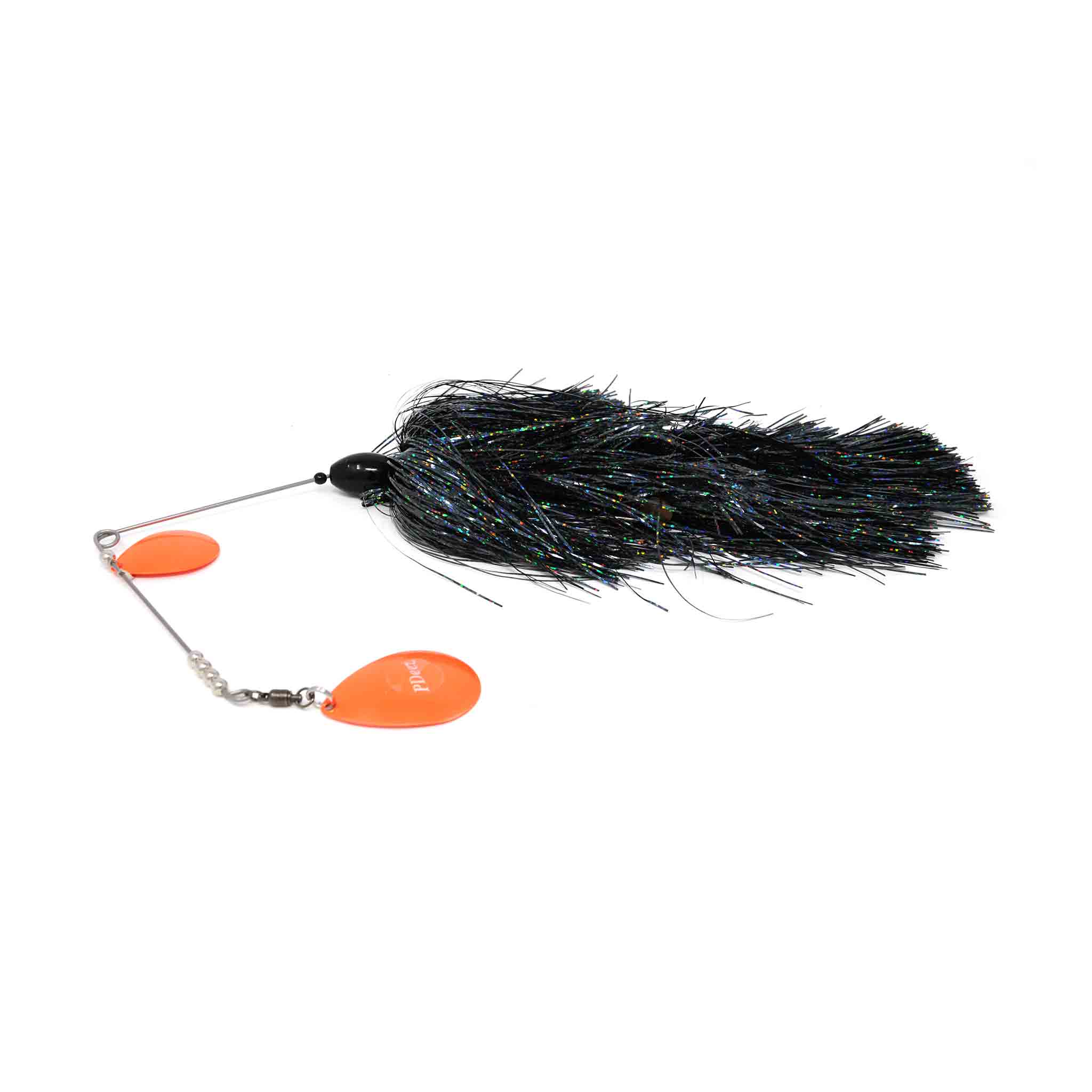 View of Spinnerbaits PDeez Casting Spinnerbait Holographic Black / Orange available at EZOKO Fishing