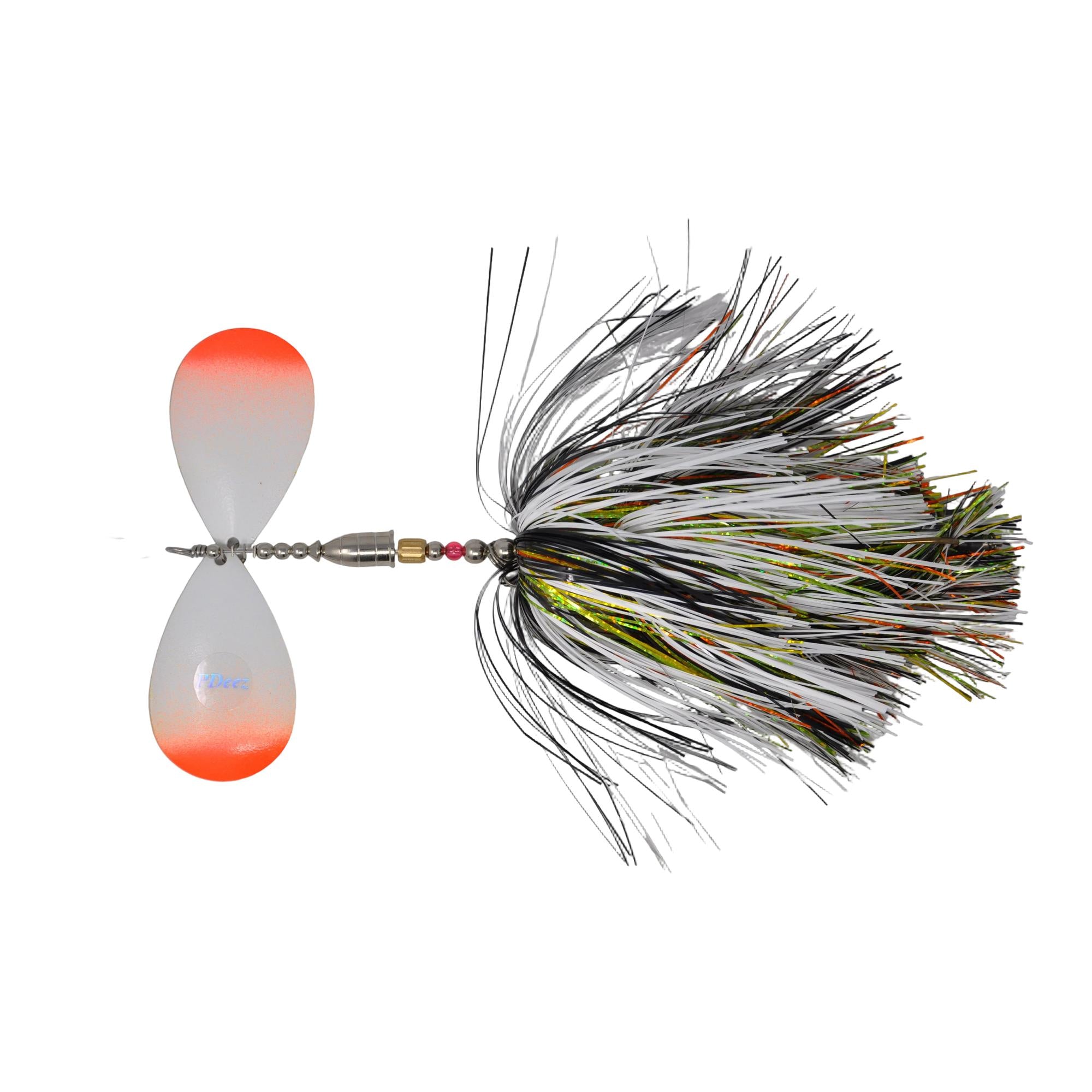 View of Bucktails PDeez JM Bell Big Tens Tail Spin (10/10) Bucktail White Perch available at EZOKO Fishing