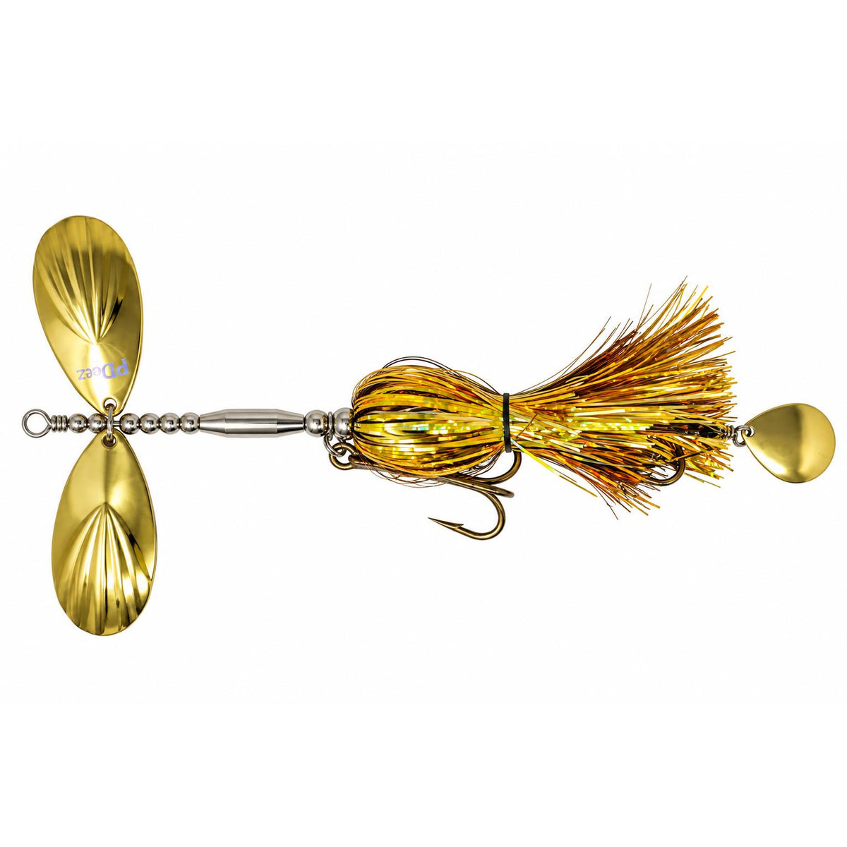 View of Bucktails PDeez KM Attitude Tail Spin (F8/F8) Bucktail Blondie available at EZOKO Fishing