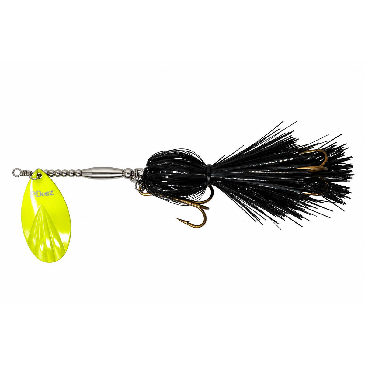 View of Bucktails PDeez KM Krush (F8) Bucktail Black / Chatreuse available at EZOKO Fishing
