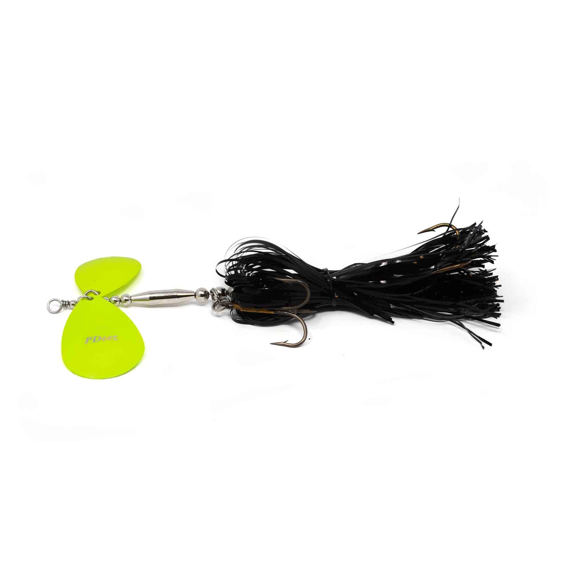 View of Bucktails PDeez Muskiemama LSG Missile (9/8) Bucktail Black / Chartreuse available at EZOKO Fishing