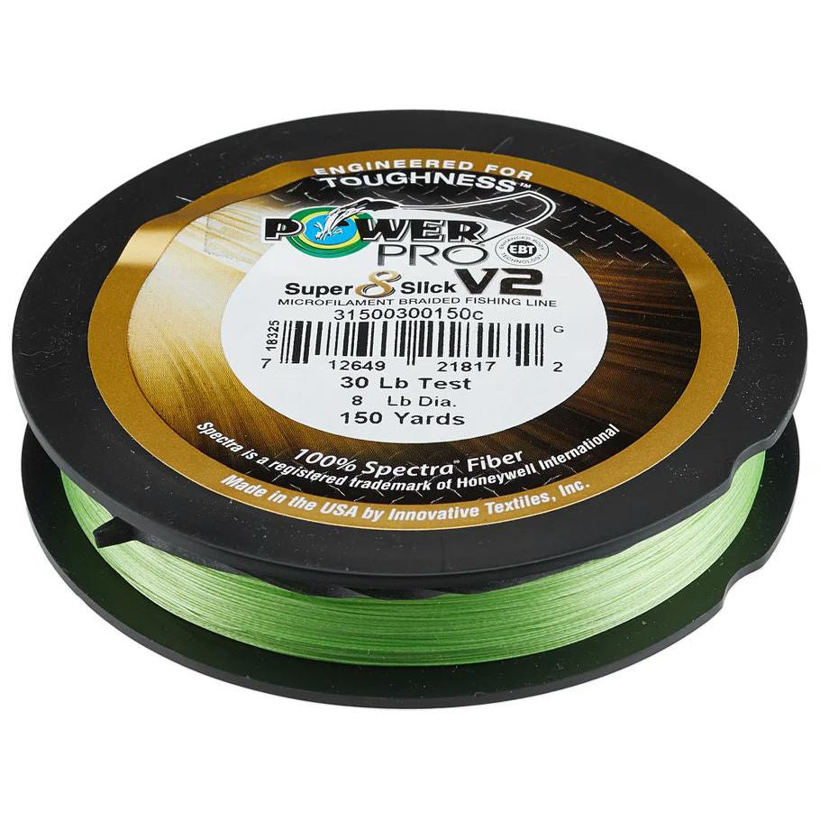 View of Braids PowerPro Braid Super 8 Slick V2 50 lb 150 Yds Aqua Green available at EZOKO Fishing