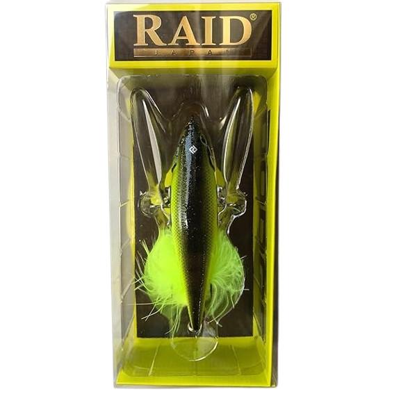 View of RAID Japan Dodge Neon Back Chartreuse available at EZOKO Fishing