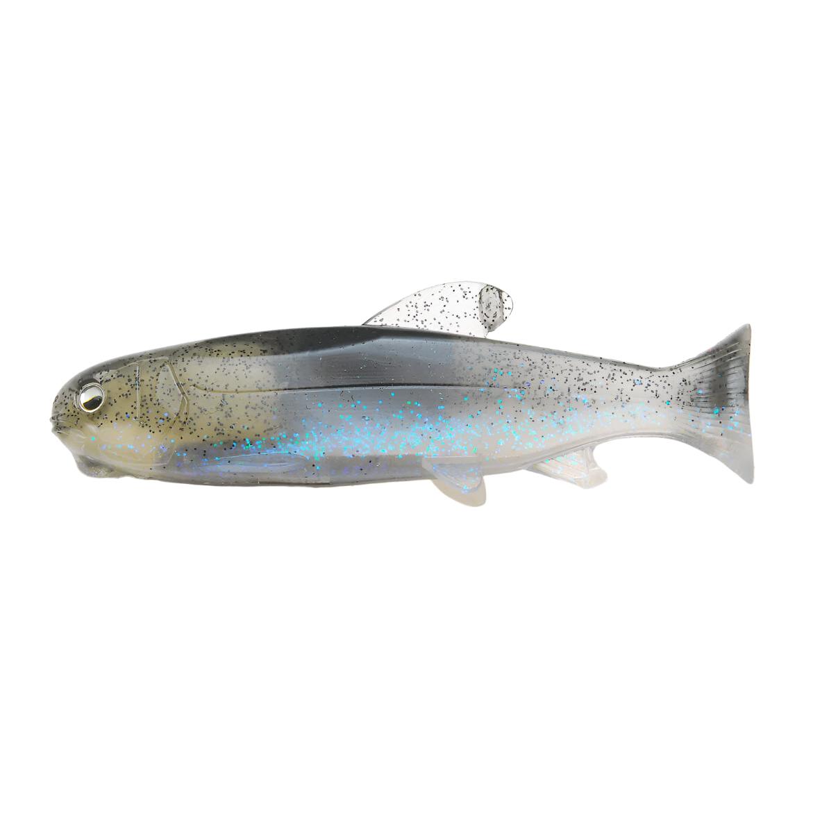 View of RAID Japan Osakana Swimmer 125 Cosme Shad available at EZOKO Pike and Musky Shop