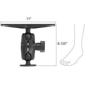 drawing of the RAM LArge MArine Electronics Mount - D size Short showing exact dimensions