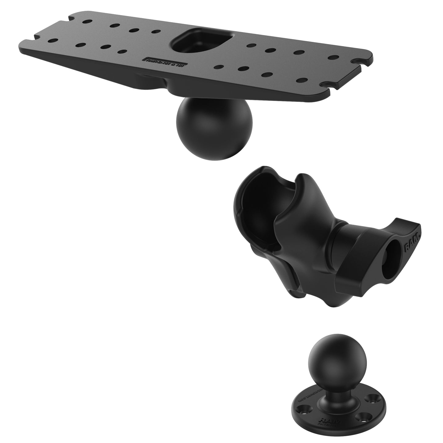 View of electronic-accessories RAM Large Marine Electronics Mount - D Size Short available at EZOKO Pike and Musky Shop