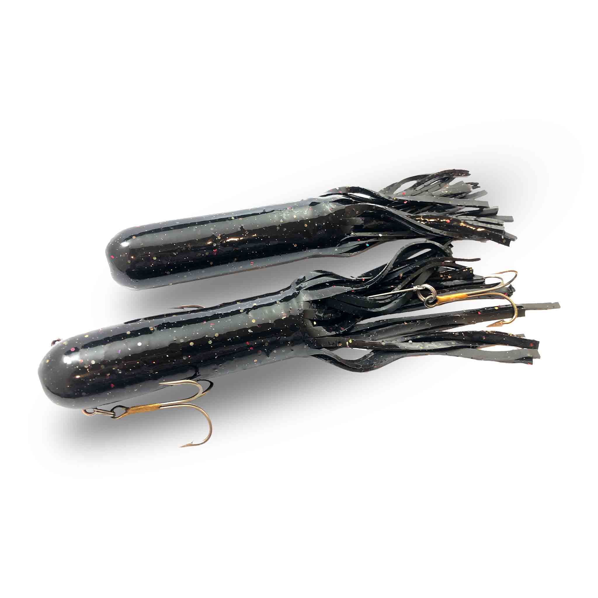 View of Rubber Red October 10" Monster Tubes - Mid-depth Black available at EZOKO Fishing