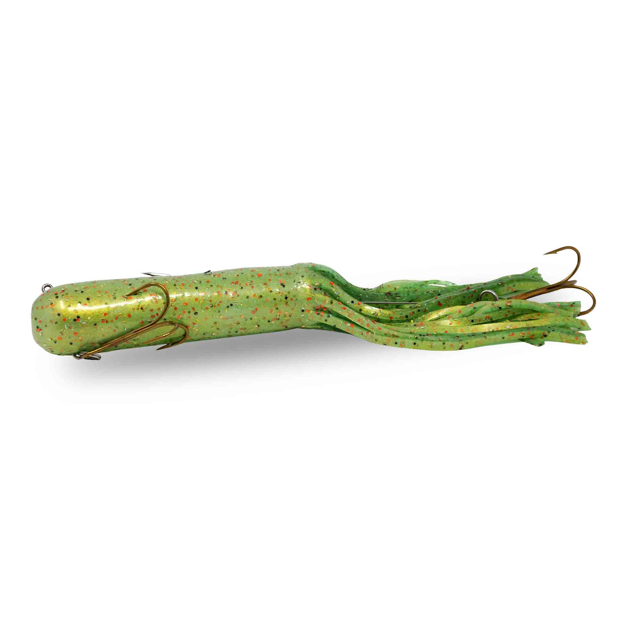 View of Rubber Red October 12" Big Sexy Tubes - Mid-depth Shimmer Perch available at EZOKO Fishing