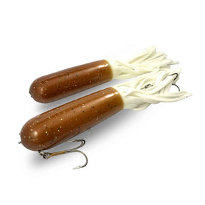 Red October 7.5" Ninja Tubes - Mid-depth Walleye / White Tail Rubber