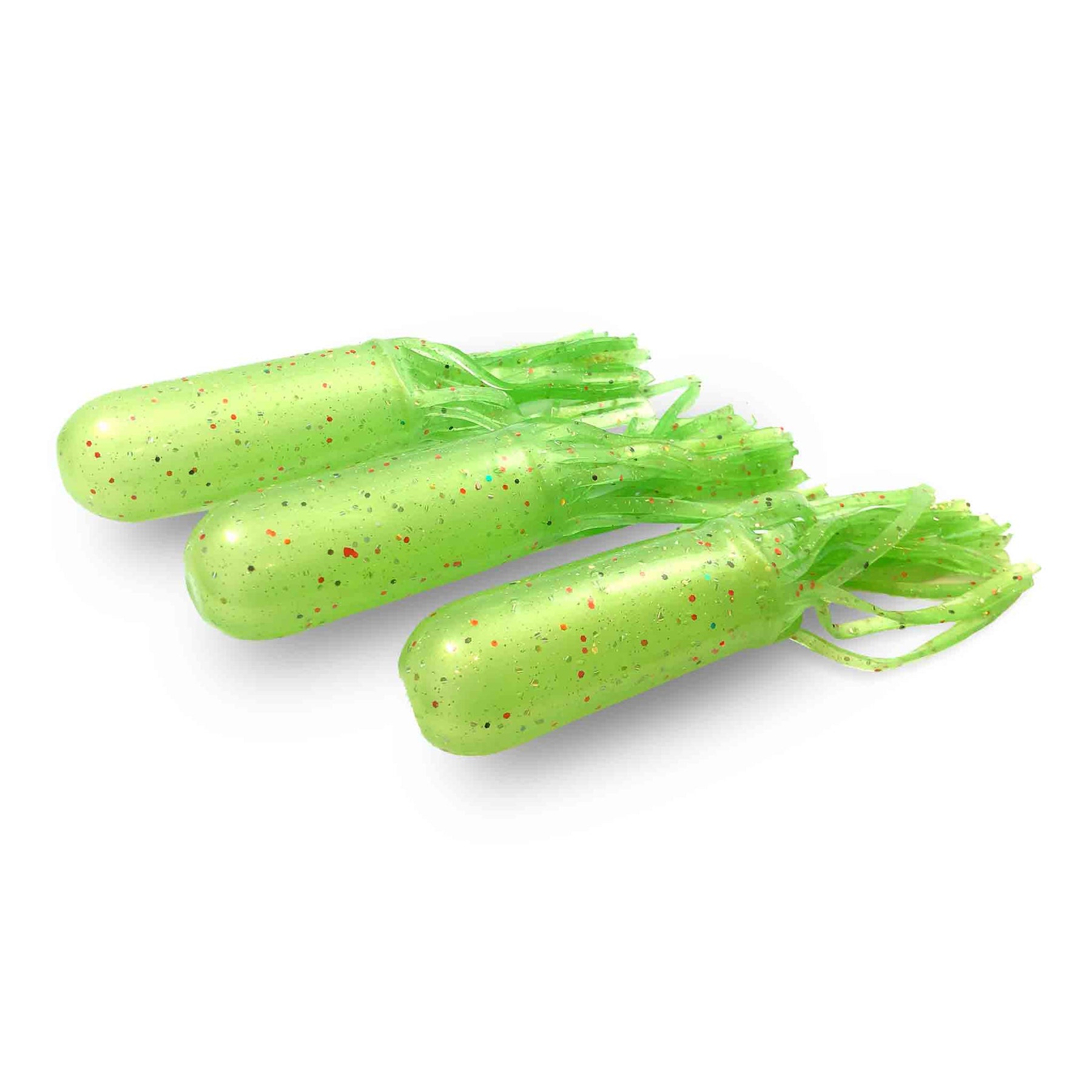 Red October 7.5" Ninja Tubes - Unrigged (3pk) Shimmer Perch Rubber